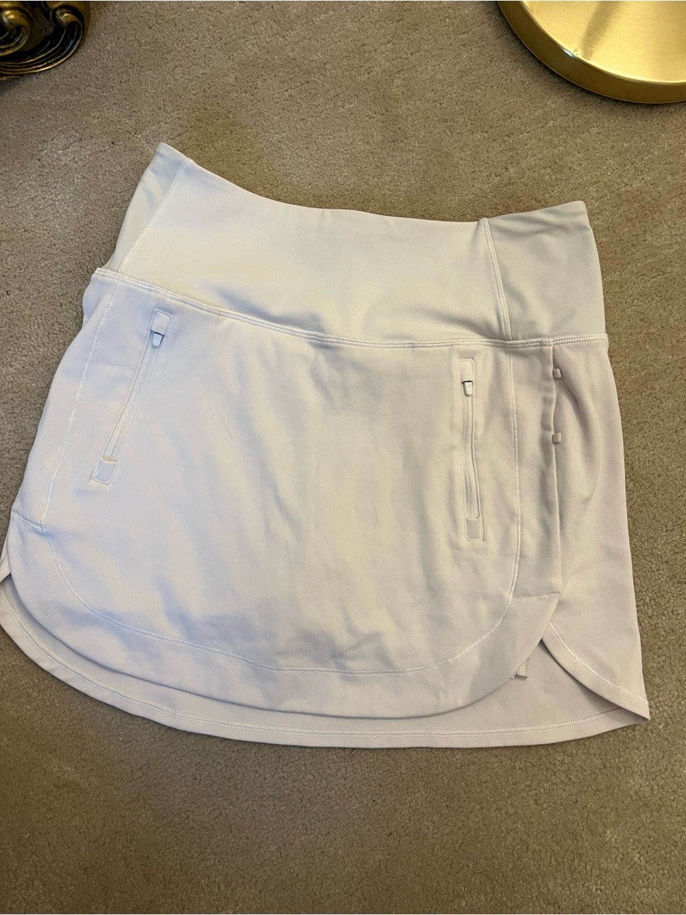Athleta White Performance Golf Skort with Zipper Pocket
